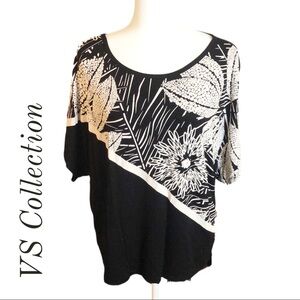 VS Collection | over-sized black and white blouse | Small